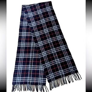 BURBERRY lambswool blue Nova Plaid 33"x12-13" BNovaBlue1